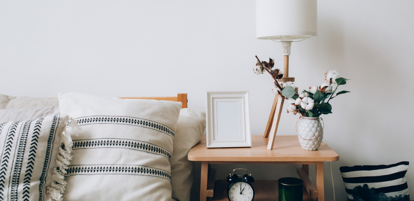 A neatly arranged bedroom.