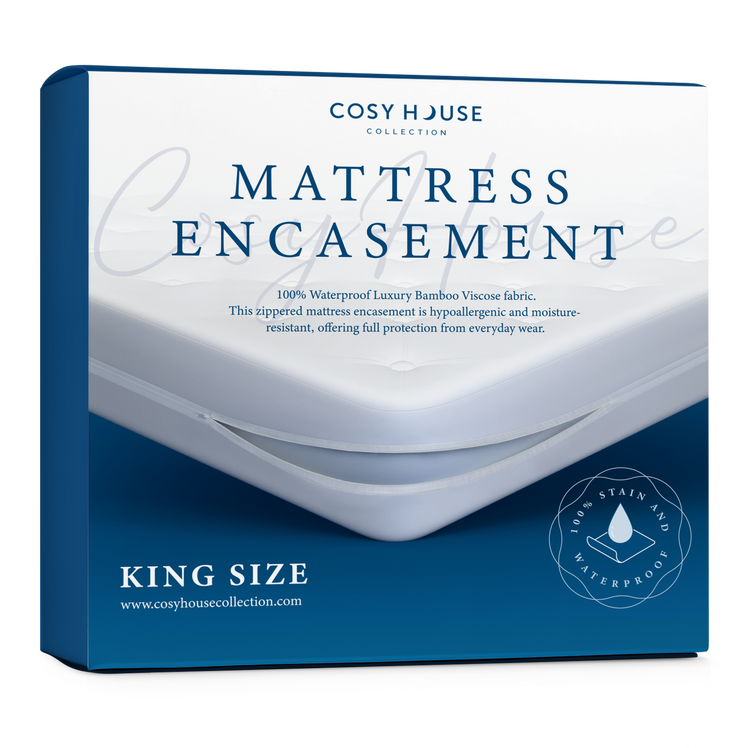 Cosy House Collection’s Luxury Zippered Mattress Encasement in its original packaging.
