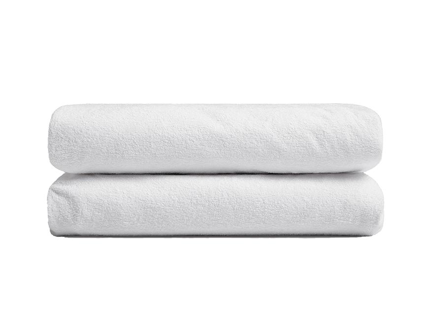 A folded pair of Luxury Zippered Mattress Encasements.