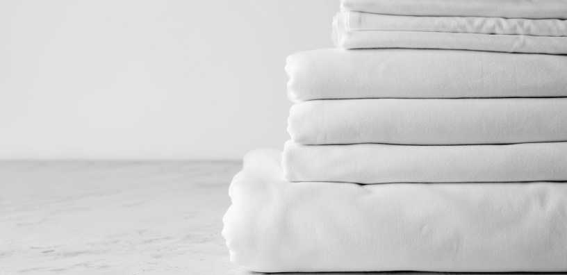 A couple of sheets are stacked together.