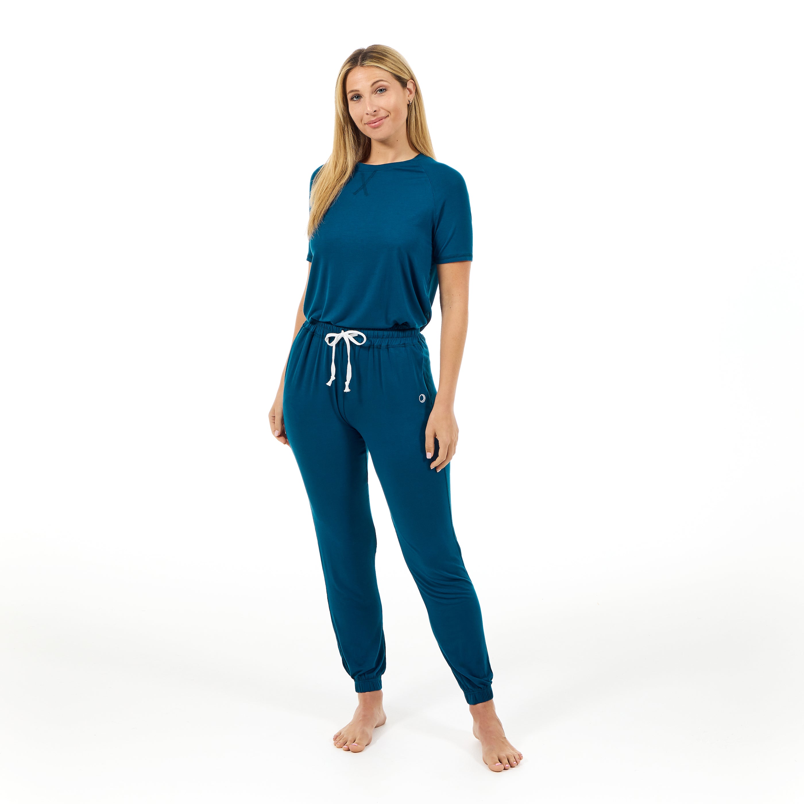 Women’s Bamboo Loungewear Short Sleeve Top & Pants Set - Small Size ...